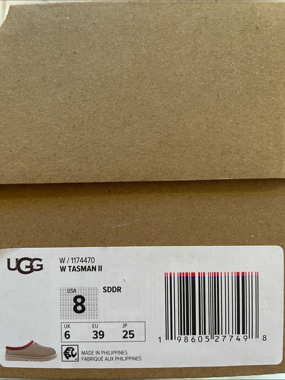 UGG Chestnut Suede Sheepskin Clog with Red Trim - Picture 8 of 8